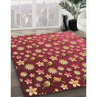 Patterned Crimson Red Rug, pat961org