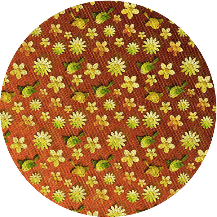 Square Patterned Yellow Rug, pat961yw