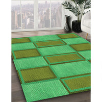 Patterned Seaweed Green Rug, pat962grn