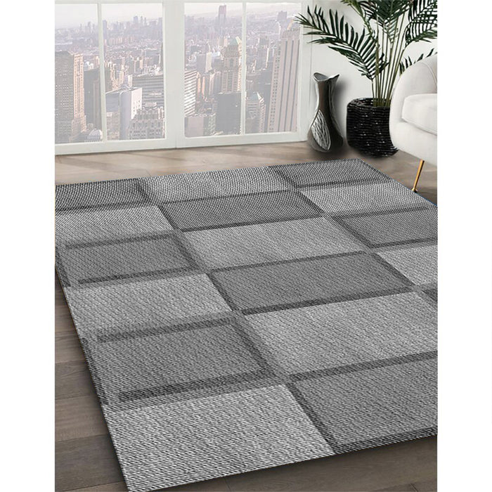 Patterned Gray Rug in Family Room, pat962gry