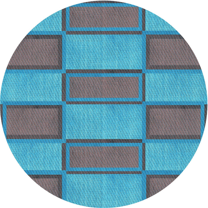 Square Patterned Bright Turquoise Blue Rug, pat962lblu
