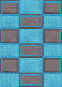 Machine Washable Transitional Bright Turquoise Blue Rug, wshpat962lblu