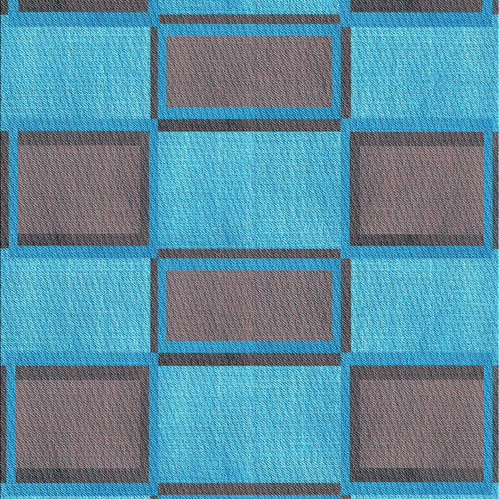Patterned Bright Turquoise Blue Rug, pat962lblu