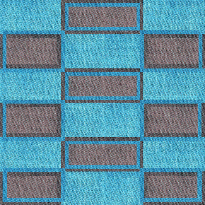 Round Patterned Bright Turquoise Blue Rug, pat962lblu