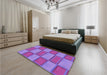 Patterned Purple Mimosa Purple Rug in a Bedroom, pat962pur