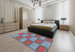 Machine Washable Transitional Brown Red Rug in a Bedroom, wshpat962
