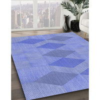 Patterned Denim Blue Rug, pat963blu