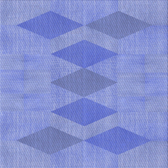 Round Patterned Denim Blue Rug, pat963blu