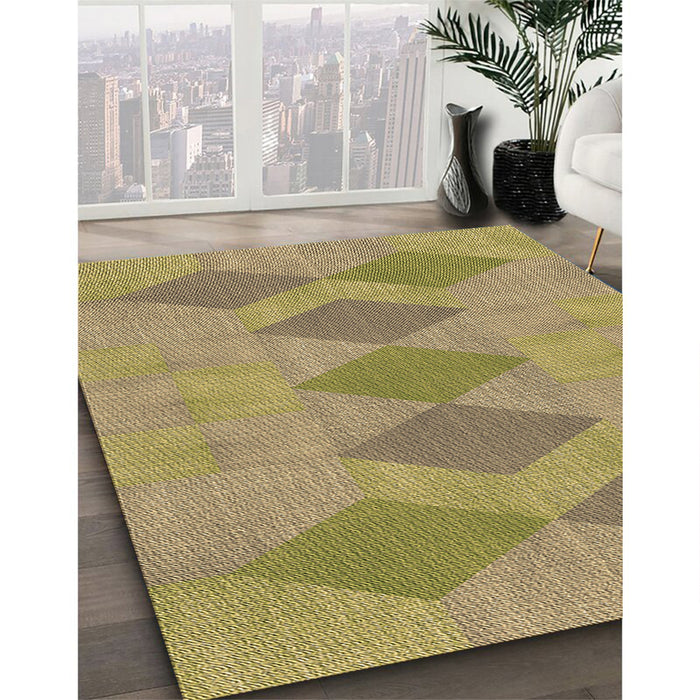 Machine Washable Transitional Metallic Gold Rug in a Family Room, wshpat963brn
