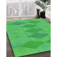 Patterned Neon Green Rug, pat963grn