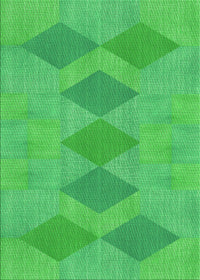 Machine Washable Transitional Neon Green Rug, wshpat963grn