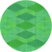 Square Patterned Neon Green Rug, pat963grn