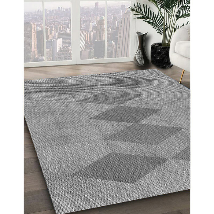 Machine Washable Transitional Silver Gray Rug in a Family Room, wshpat963gry