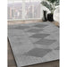 Patterned Silver Gray Rug in Family Room, pat963gry