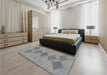 Patterned Silver Gray Rug in a Bedroom, pat963gry