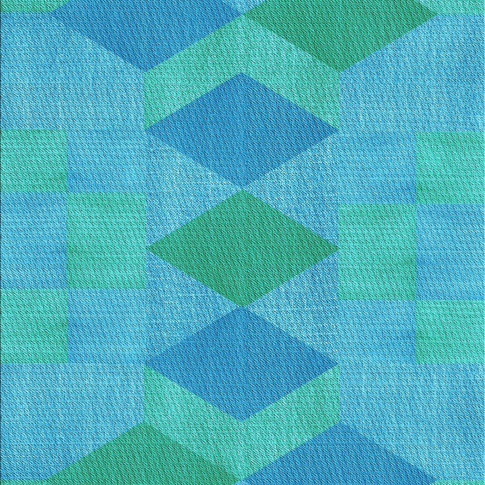 Patterned Dark Turquoise Green Rug, pat963lblu
