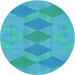 Square Machine Washable Transitional Dark Turquoise Green Rug in a Living Room, wshpat963lblu