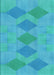 Machine Washable Transitional Dark Turquoise Green Rug, wshpat963lblu