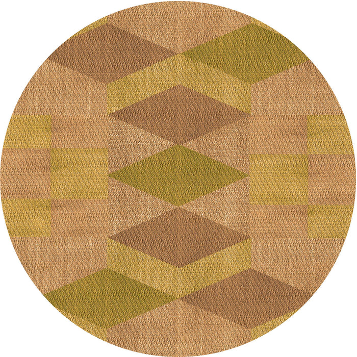 Square Patterned Yellow Rug, pat963org