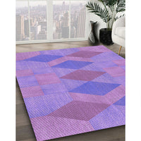 Patterned Bright Lilac Purple Rug, pat963pur