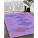 Patterned Bright Lilac Purple Rug in Family Room, pat963pur