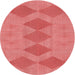 Square Patterned Fire Red Rug, pat963rd