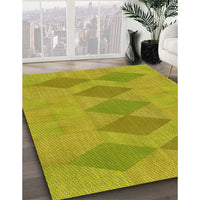 Patterned Dark Golden Brown Rug, pat963yw