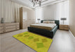 Patterned Dark Golden Brown Rug in a Bedroom, pat963yw