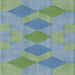 Sideview of Machine Washable Transitional Cyan Opaque Blue Rug, wshpat963