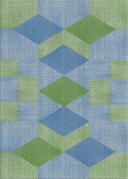 Patterned Cyan Opaque Blue Novelty Rug, pat963