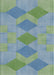 Patterned Cyan Opaque Blue Novelty Rug, pat963