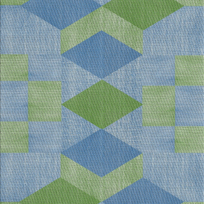 Patterned Cyan Opaque Blue Novelty Rug, pat963