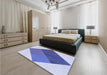 Patterned Royal Blue Rug in a Bedroom, pat964blu