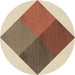 Square Patterned Sienna Brown Rug, pat964brn