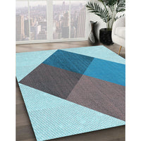 Patterned Steel Blue Rug, pat964lblu