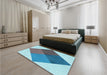 Patterned Steel Blue Rug in a Bedroom, pat964lblu