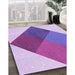 Machine Washable Transitional Blossom Pink Rug in a Family Room, wshpat964pur