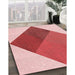 Machine Washable Transitional Deep Rose Pink Rug in a Family Room, wshpat964rd