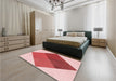 Patterned Deep Rose Pink Rug in a Bedroom, pat964rd