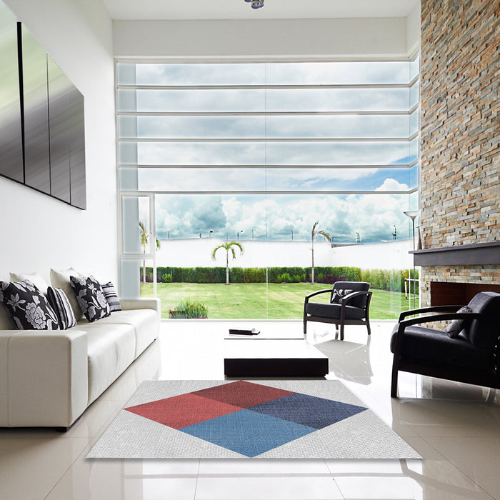 Square Machine Washable Transitional Pastel Light Blue Rug in a Living Room, wshpat964