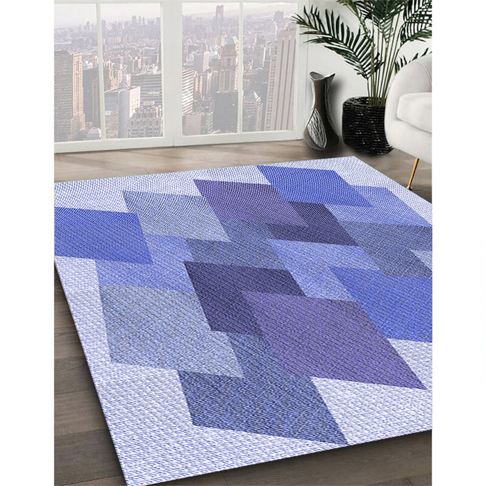Machine Washable Transitional Blue Rug in a Family Room, wshpat965blu