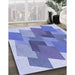 Machine Washable Transitional Blue Rug in a Family Room, wshpat965blu