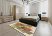 Patterned Light Brown Rug in a Bedroom, pat965brn