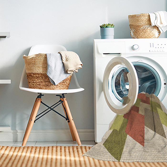 Machine Washable Transitional Light Brown Rug in a Washing Machine, wshpat965brn