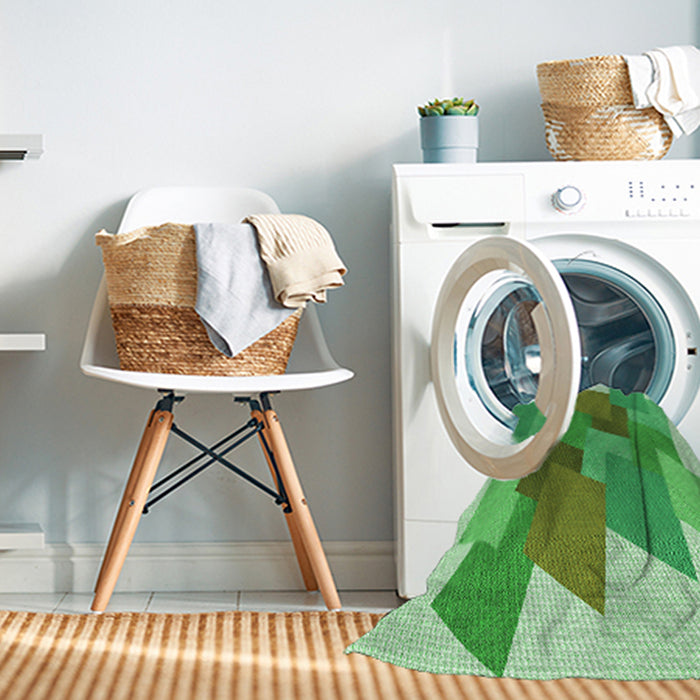 Machine Washable Transitional Dark Lime Green Rug in a Washing Machine, wshpat965grn