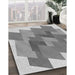 Patterned Metallic Silver Gray Rug in Family Room, pat965gry