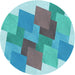 Square Patterned Glacial Blue Ice Blue Rug, pat965lblu