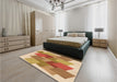 Patterned Yellow Rug in a Bedroom, pat965org