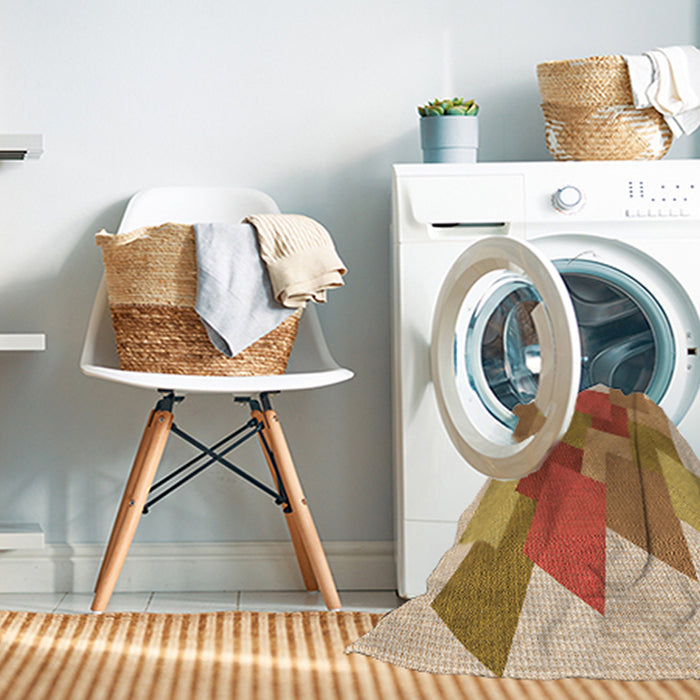 Machine Washable Transitional Yellow Rug in a Washing Machine, wshpat965org