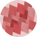 Square Patterned Pastel Pink Rug, pat965rd